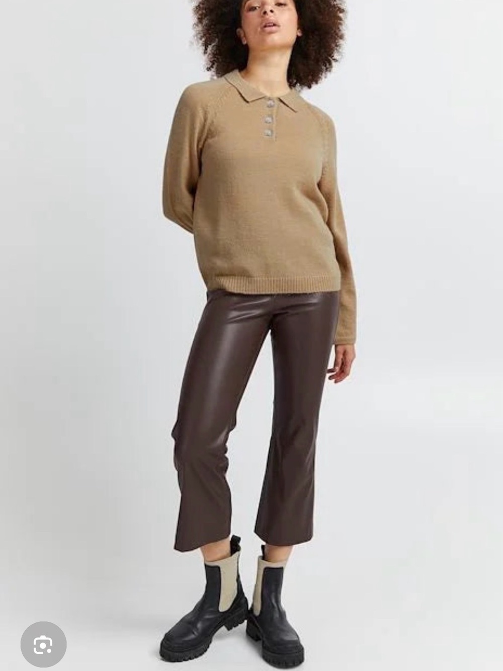 Brown Faux Leather Pants